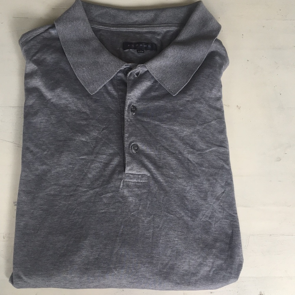 Abrams Long Sleeve Grey Polo Shirt, XXL